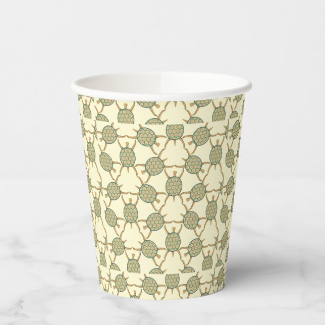 Turtle pattern paper cups (Left)