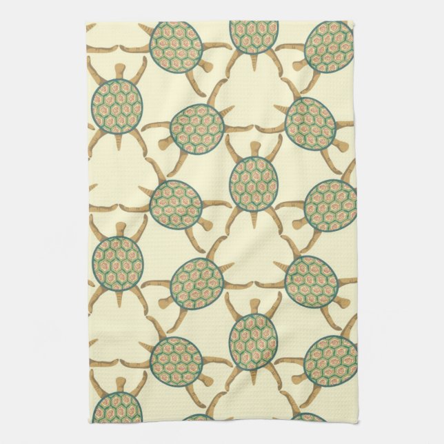 Turtle pattern tea towel (Vertical)