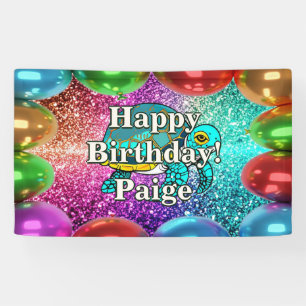 Turtle Personalised character birthday banner