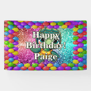 Turtle Personalised character birthday banner