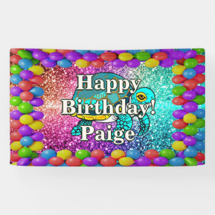 Turtle Personalised character birthday banner