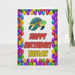 Turtle Personalised Fun Greeting Birthday Card