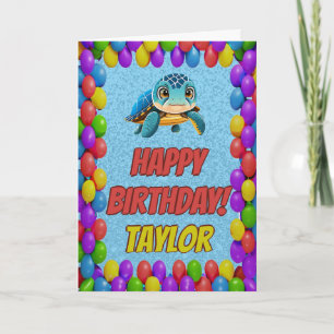 Turtle Personalised Fun Greeting Birthday Card