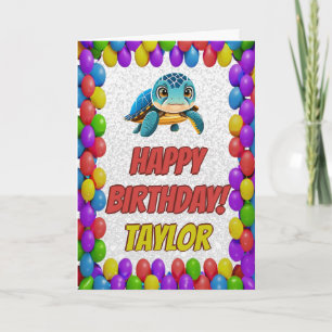 Turtle Personalised Fun Greeting Birthday Card