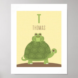 Turtle Personalised Nursery Poster Print