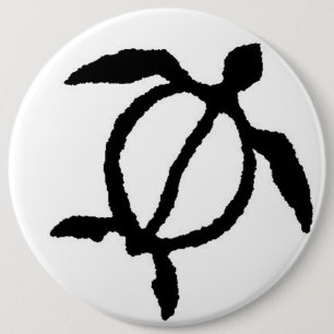Turtle petroglyph 6 cm round badge