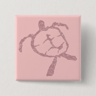 turtle-pink 15 cm square badge
