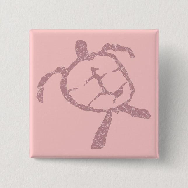turtle-pink 15 cm square badge (Front)
