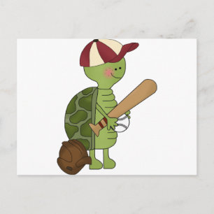 Turtle playing Baseball Postcard