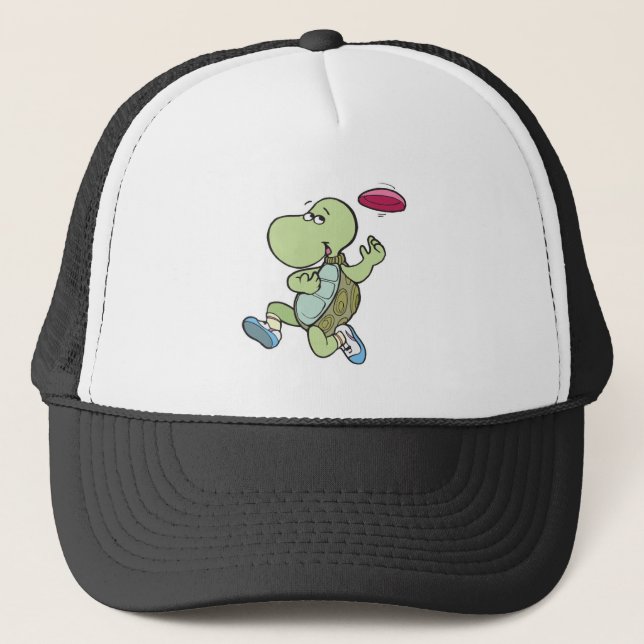 turtle playing frisbee trucker hat (Front)