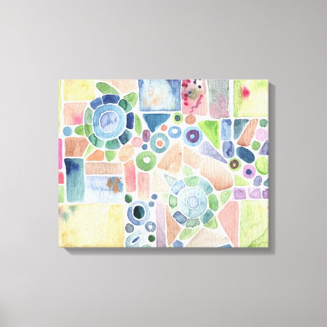 Turtle Pond Watercolor painting on Canvas Print (Front)