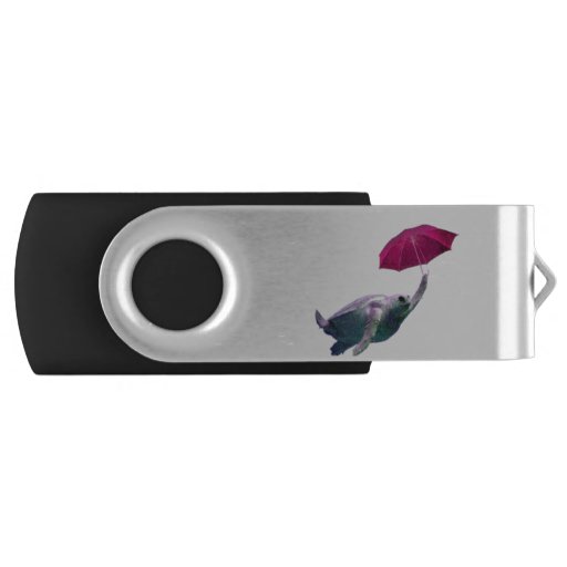 Image of Turtle Poppins PNG_300 DPI Usb Flash Drive