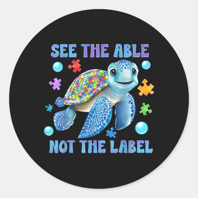 Turtle Puzzle See The Able Not The Label Autism (Front)