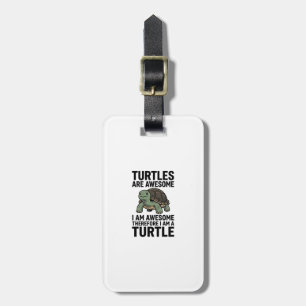 Turtle Quote Vintage Engraving Vector T-Shirt Desi Luggage Tag