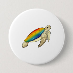 Turtle Rainbow 7.5 Cm Round Badge