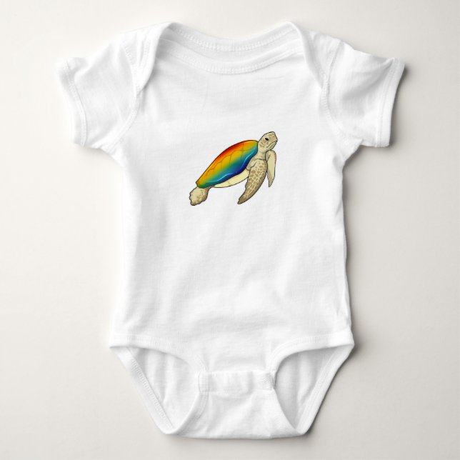 Turtle Rainbow Baby Bodysuit (Front)