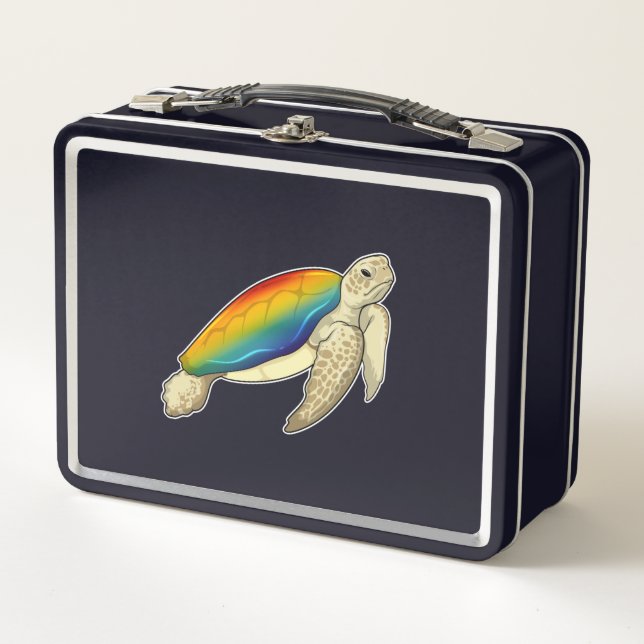 Turtle Rainbow Metal Lunch Box (Front)