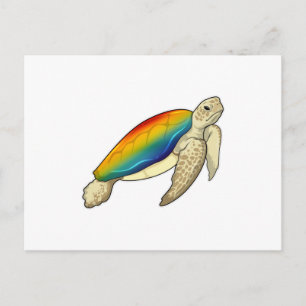 Turtle Rainbow Postcard