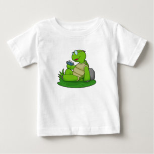 Turtle Reading Book Baby T-Shirt