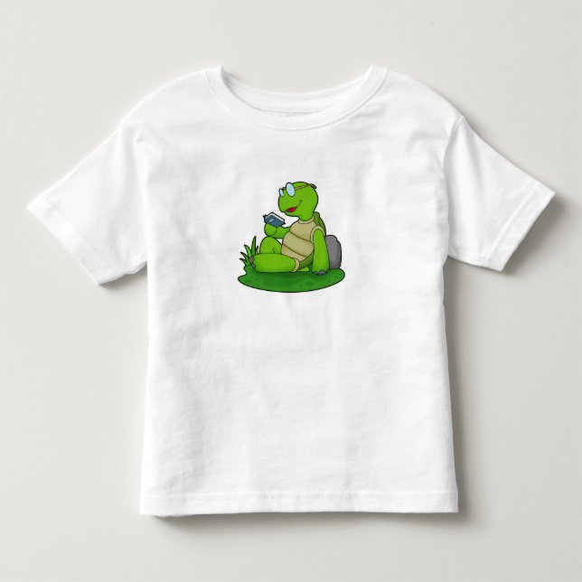 Turtle Reading Book Toddler T-Shirt (Front)