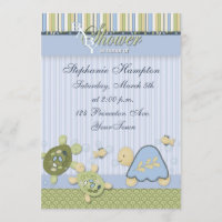 Turtle Reef and Gold Fish Baby Shower Invitation