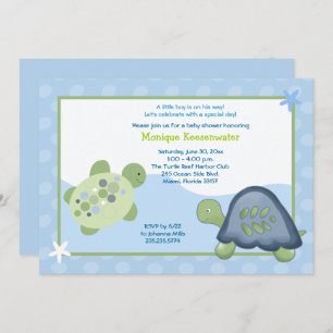 Turtle Reef Baby Shower Invitation - Light Blue