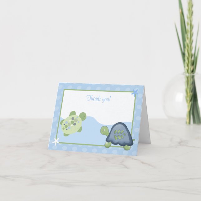 Turtle Reef (Light Blue) Folded Thank you Card (Front)