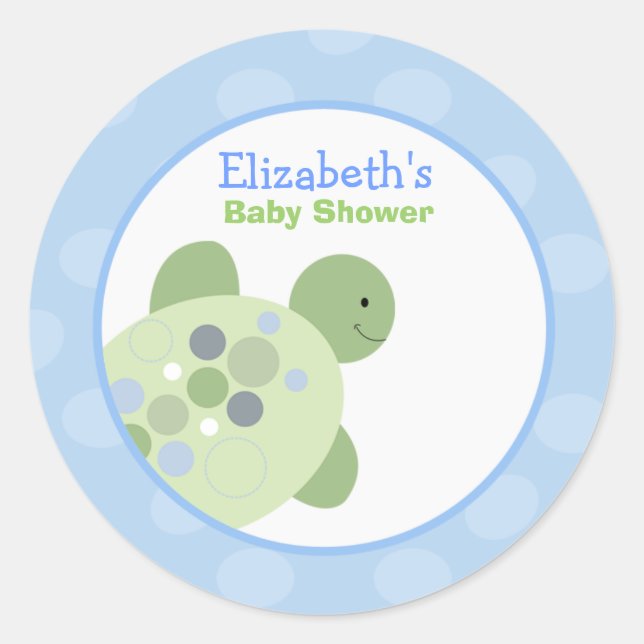 Turtle Reef Round Custom Favour Sticker (Front)