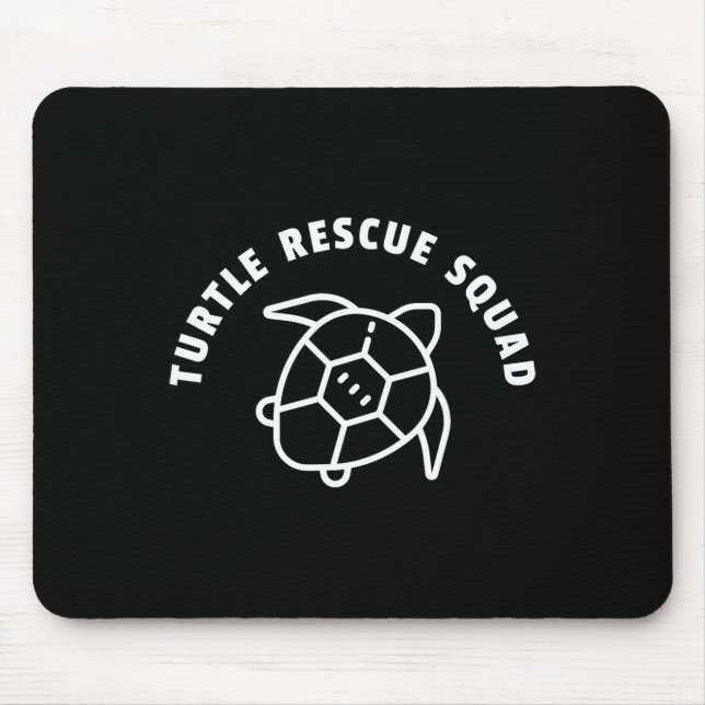 Turtle Rescue Squad Quote - Sea Turtle Graphic  Mouse Mat (Front)