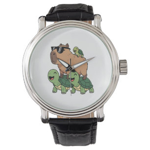 Turtle Ride Capybara, Funny Capybara Watch