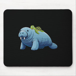Turtle Riding Manatee Costume Sea Animal Lover Kid Mouse Mat