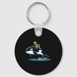 Turtle Riding Orca Costume Sea Animal Lover Kids T Key Ring