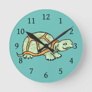 Turtle Round Clock
