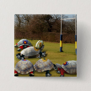 Turtle Rugby 15 Cm Square Badge
