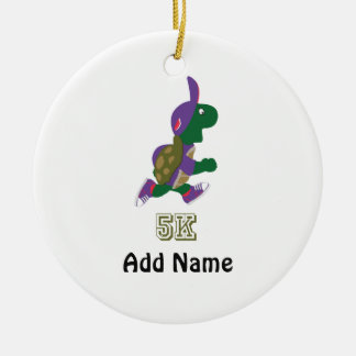 Turtle Runner 5K - Purple Ceramic Tree Decoration