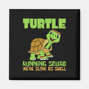 Turtle Running Squad We're Slow As Hell Earth Day Magnet
