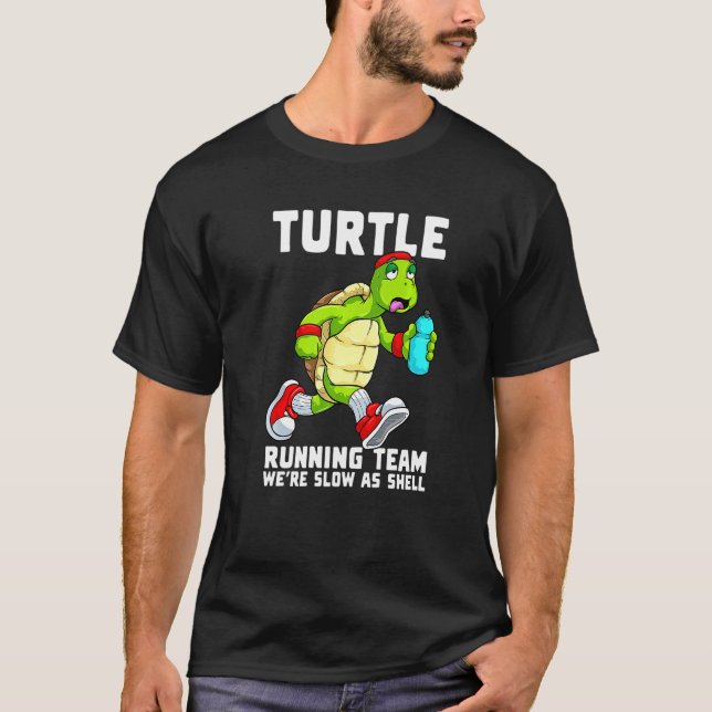 Turtle Running Team Funny Runner Marathon Sea Turt T-Shirt (Front)