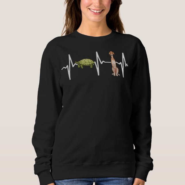 Turtle Saluki Heartbeat Dog Sweatshirt (Front)