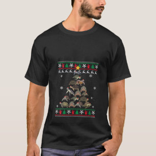 Turtle Santa Hat Christmas Tree Design Ugly Xmas H T-Shirt
