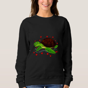 Turtle Sea Reptiles Tortoise love heart Gift for W Sweatshirt