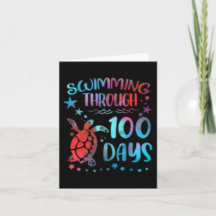 Turtle Sea Swimming Through 100 Days Of School Tea Card