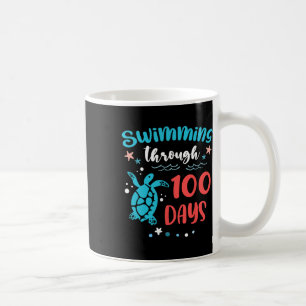 Turtle Sea Swimming Through 100 Days Of School Tea Coffee Mug