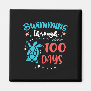 Turtle Sea Swimming Through 100 Days Of School Tea Magnet