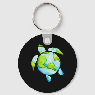 Turtle Sea Turtle Planet April 22 Earth Day Save T Key Ring