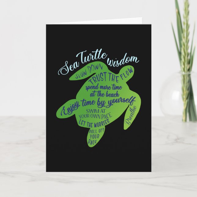 Turtle Sea Turtles Ocean Animal Sealife Gift Idea Card (Front)