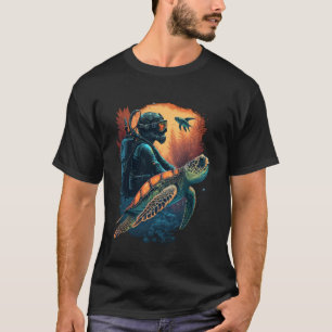 Turtle Sea Turtles Ocean Underwater Scuba Diver Di T-Shirt