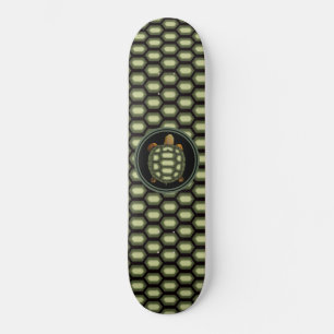 Turtle & Shell Pattern in Green & Black Skateboard