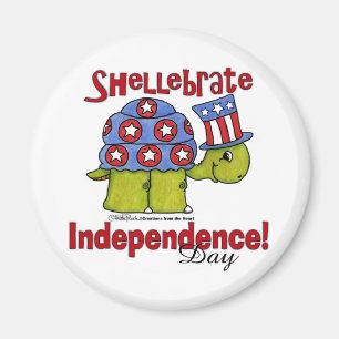 Turtle Shellebrate Independence Day! Magnet