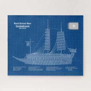 Turtle Ship Geobukseon - Ship Blueprint ABD Jigsaw Puzzle