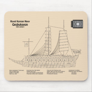 Turtle Ship Geobukseon - Ship Blueprint SD Mouse Mat